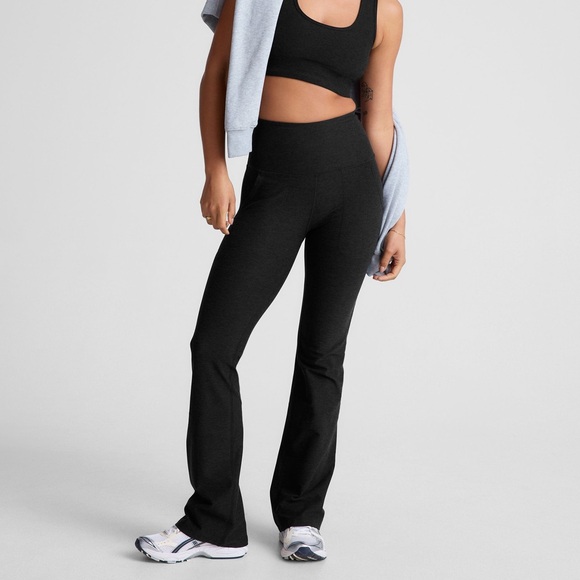 Beyond Yoga Pants - Beyond Yoga Black High Rise Flare Leg Leggings Yoga Pants Size Large
